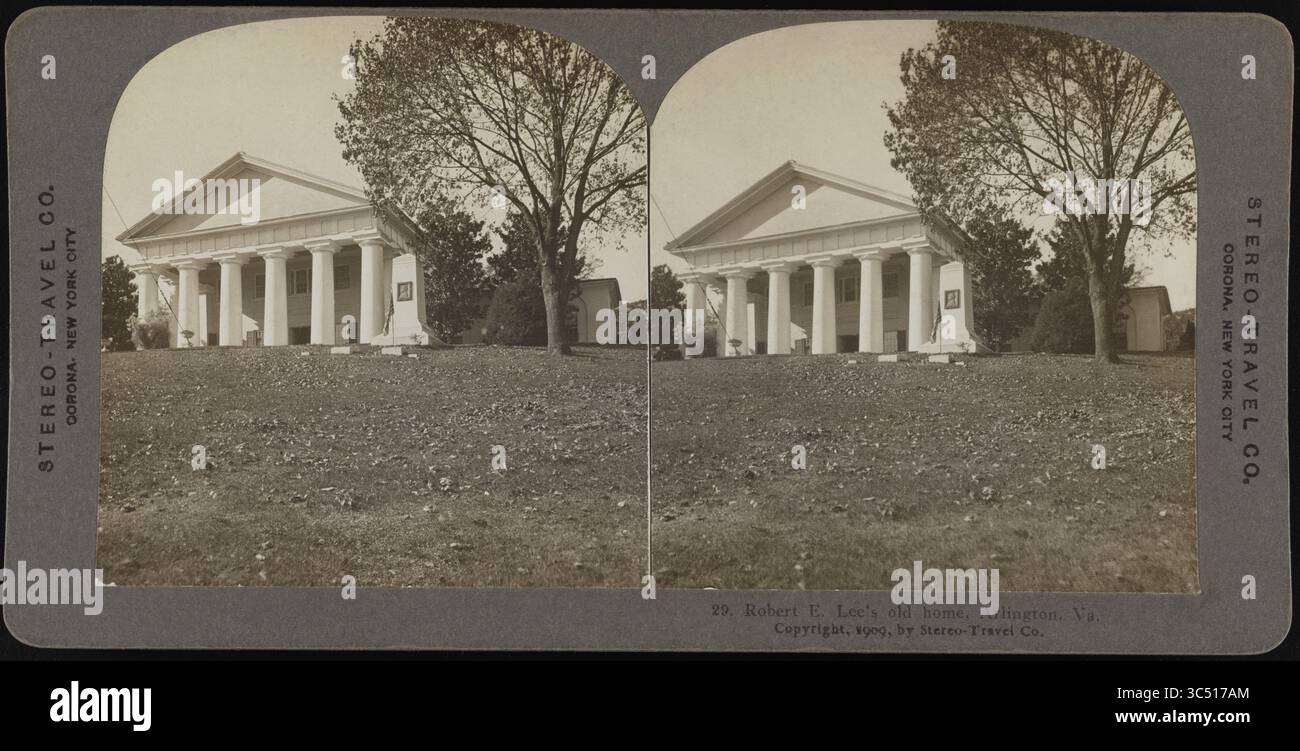 31. Mai 2019, Arlington, Virginia, USA: Robert E. Lee Mansion, Arlington, Virginia, USA, Stereo Card, Stereo-Travel, Co., 1909 (Bild: © JT Vintage/Glasshouse Via ZUMA Wire) Stockfoto