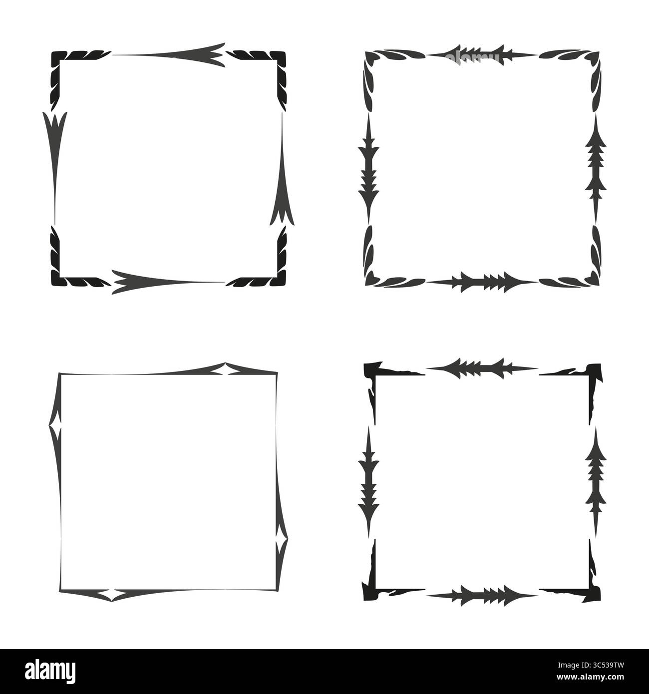 Pixelsternrand. Unregelmäßiger Kantenrahmen. Schwarze abstrakte Form. Digitales Vektorsymbol. Stock Vektor