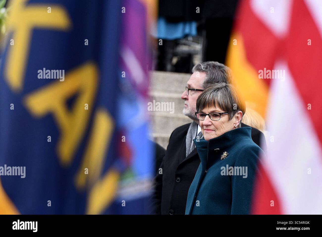 14. Januar 2019, Topeka, KS, USA: Kansas-Präsidentin Laura Kelly sagte, dass ihre Gedanken bei denen sind, die verletzt wurden, in einer Flüssigstickstoff-Explosion, die am Freitag, den 27. Dezember 2019, die Beechcraft-Flugzeugfabrik in Wichita ratterte und mehr als ein Dutzend Menschen verletzte. „Wir verfolgen die Situation genau und sind bereit, die Unterstützung bei Bedarf zu koordinieren“, sagte sie in einer schriftlichen Erklärung. (Kreditbild: © TNS via ZUMA Wire) Stockfoto