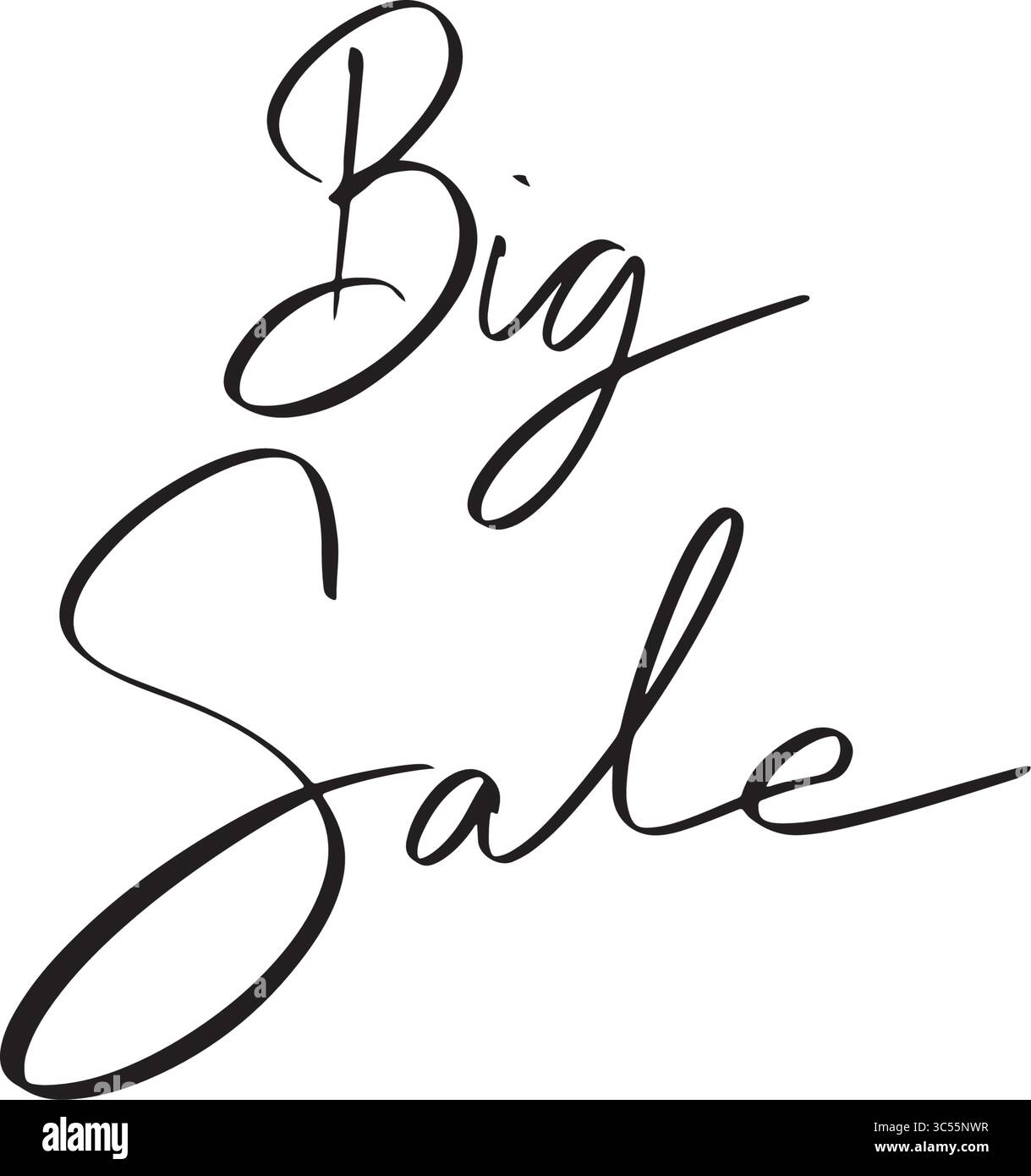 Großer Verkauf Text Schriftart Kalligrafie handgeschriebene Schrift Schrift Schrift Schrift schwarz Farbe Objekt Icon großer Verkauf Geschäft Marketing großer Verkauf Promotion Preis Geschäft Etikett Stock Vektor