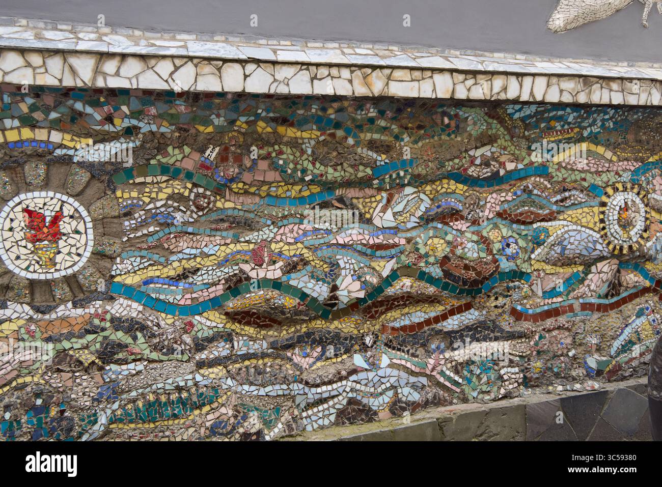 Eine lebendige Mosaikausstellung, die wunderschöne Schönheit und Feinheiten von Natures zeigt Stockfoto