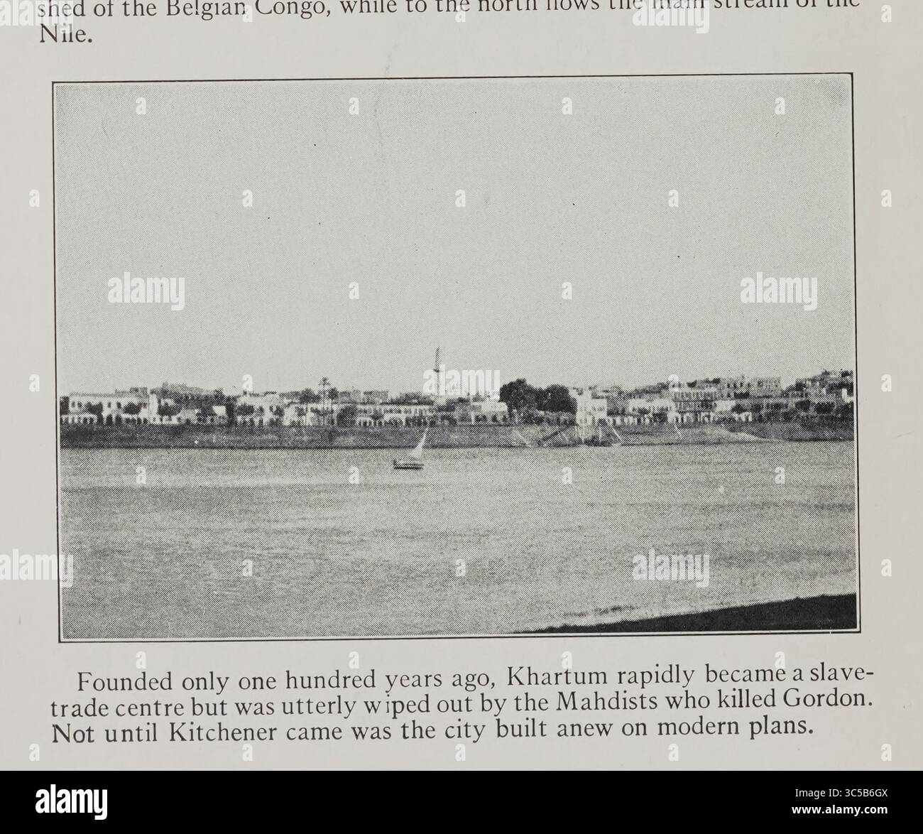 Khartum wurde erst vor hundert Jahren gegründet und wurde schnell zu einem Sklavenhandelszentrum, wurde aber von den Mahdisten, die Gordon töteten, völlig ausgelöscht. Erst als Kitchener kam, wurde die Stadt nach modernen Plänen neu errichtet. Schwarzweiß-Fotografie von Carpenter, Frank G. (Frank George), 1855-1924 Kairo bis Kisumu: Ägypten - der Sudan - Kenia Kolonie veröffentlicht 1928 Stockfoto