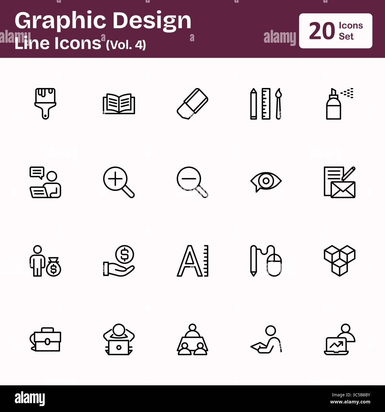 Symbole Für Graphic Design Line (Band 4) Stock Vektor