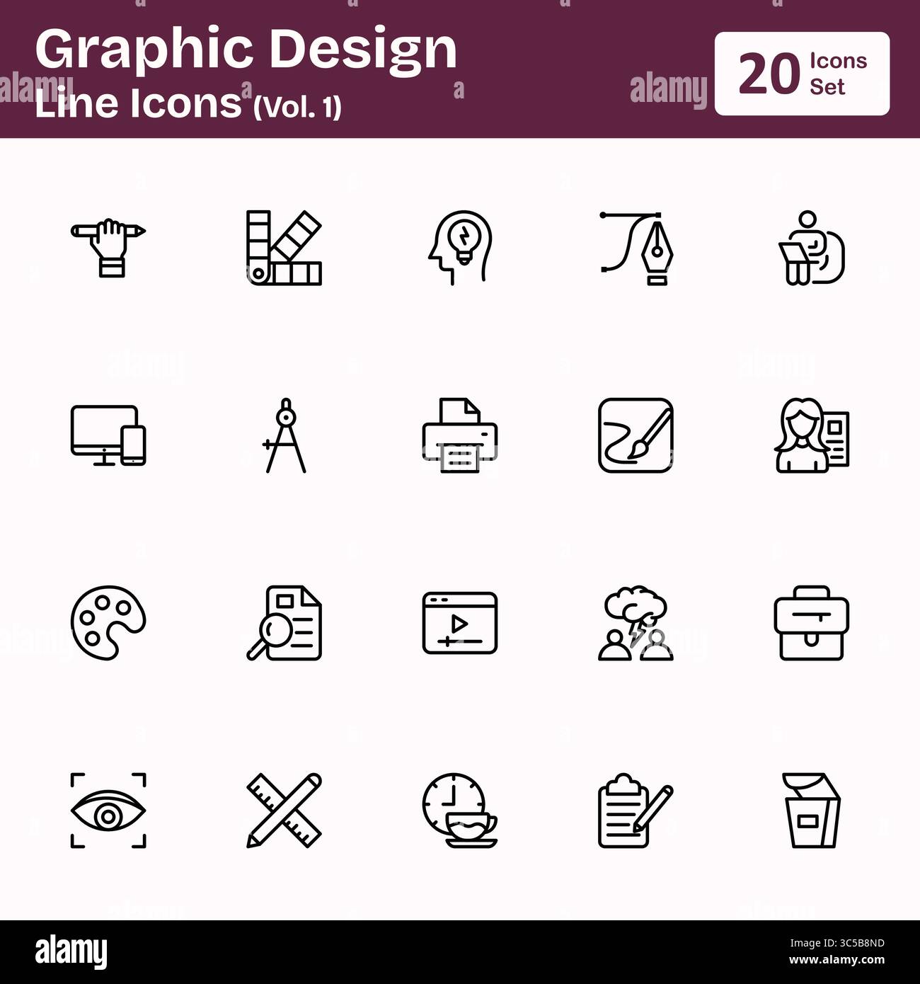 Symbole Für Graphic Design Line (Band 1) Stock Vektor