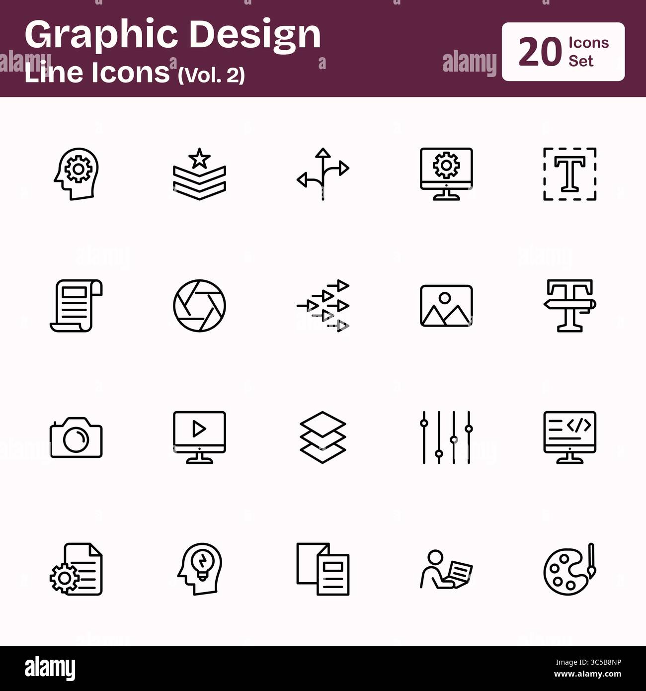 Symbole Für Graphic Design Line (Band 2) Stock Vektor