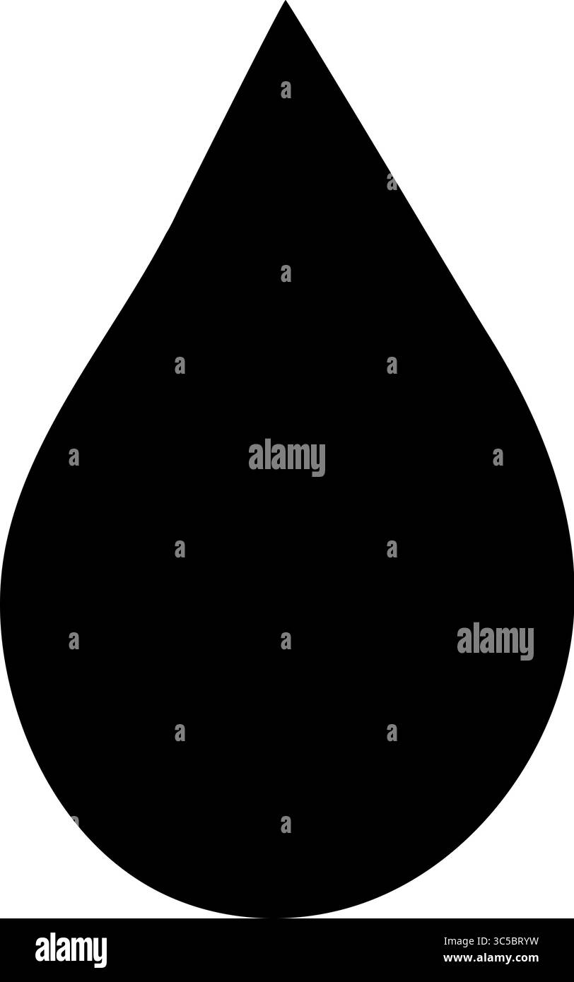 Wassertropfensymbol – Schwarze Silhouette, Flüssiges Symbol Stock Vektor