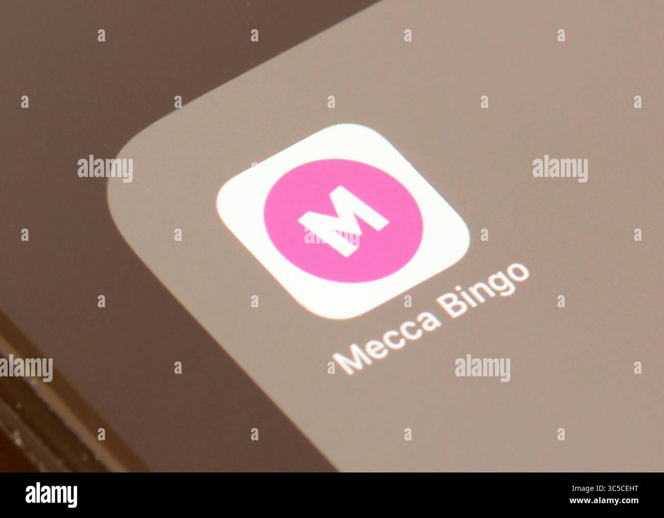 Mecca Bingo Glücksspiel-App auf dem Smartphone-Bildschirm Stockfoto