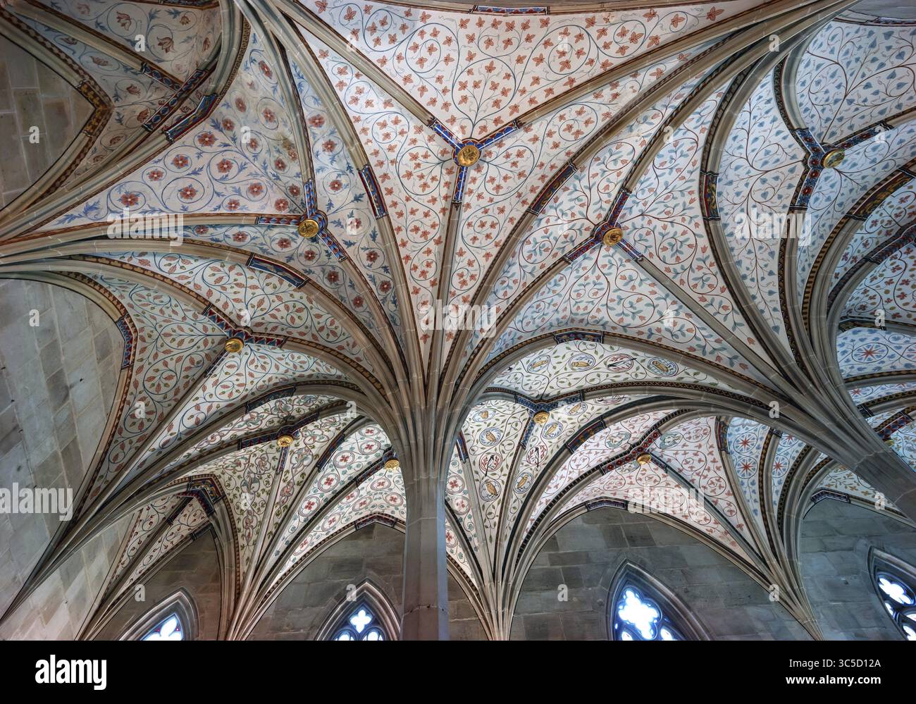 Gewölbe im Sommerrefektorium Anfang des 14. Jahrhunderts, im 19. Jahrhundert umgebaut, Kloster Bebenhausen, Stadtteil Bebenhausen in Tübingen, Baden-Wi¿½ Stockfoto