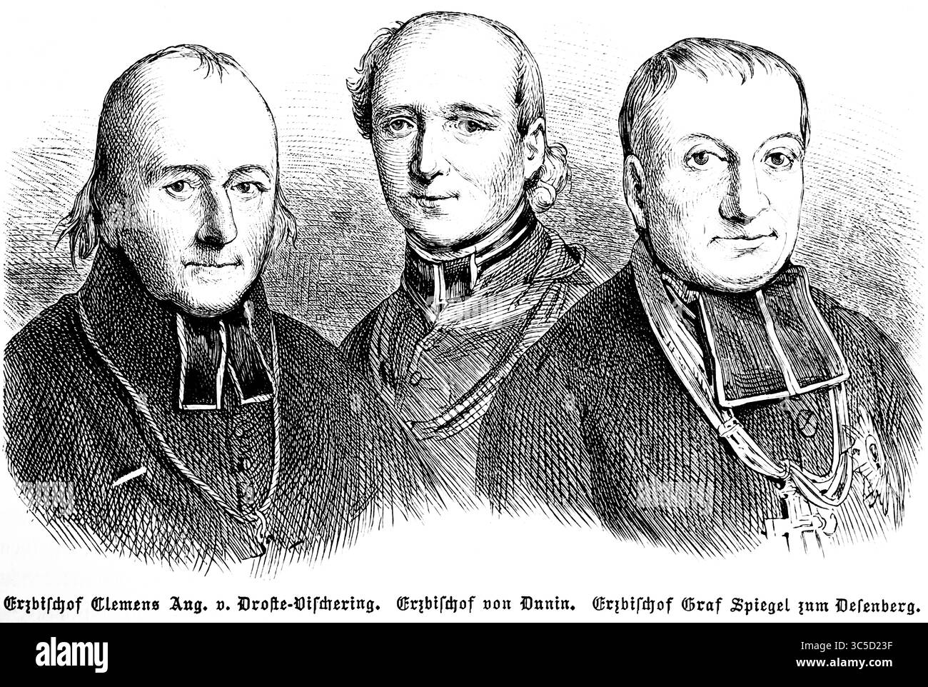 Erzbischof Freiherr Clemens August von Droste-Vischering, Erzbischof von Dunin zum Gefängnis verurteilt, Graf Spiegel zum Oesenberg, hoher Geistlicher im Widerstand Stockfoto