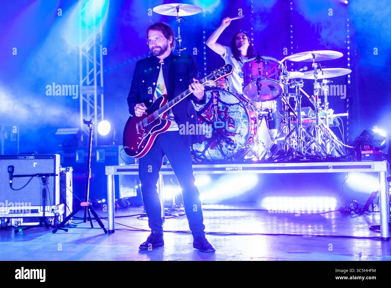 19. Februar 2020, Austin, Texas, USA: Die Silversun Pickups treten am 19. Februar 2020 im Stubb's BBQ Waller Creek Amphitheater in Austin, Texas, auf. Foto von BRIAN AUBERT und CHRIS GUANLAO. (Bild: © Michael Mullenix/ZUMA Wire) Stockfoto