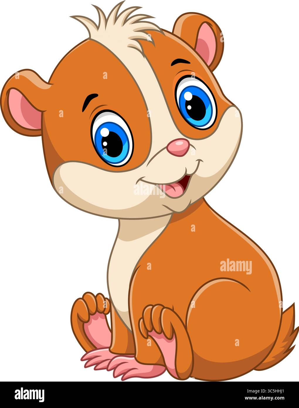 Illustration des niedlichen kleinen Hamsters-Zeichentrickfilms auf weißem Hintergrund Stock Vektor