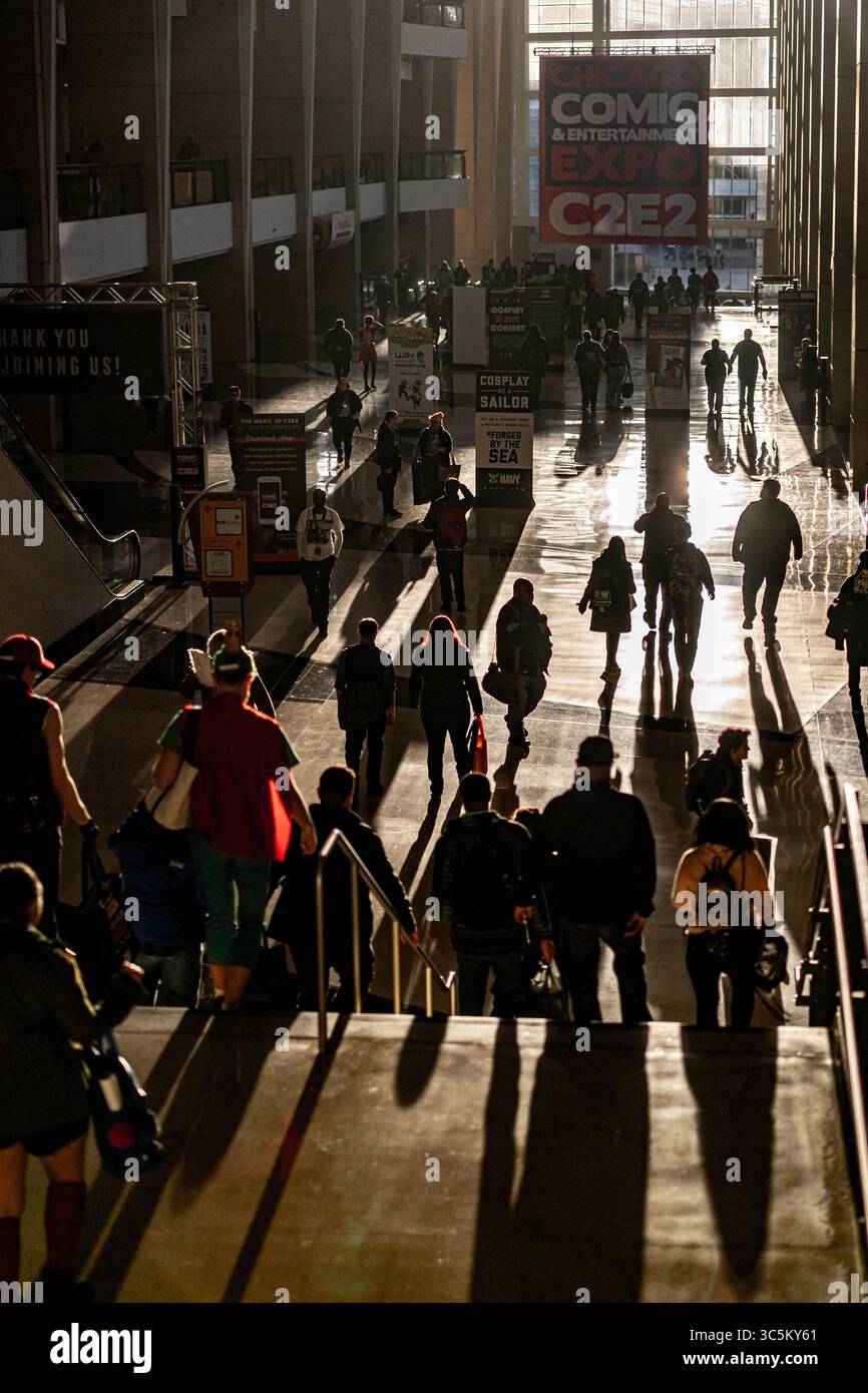 28. Februar 2020, Chicago, Illinois, USA: Menschenmassen verlassen C2E2 am Ende des ersten Kongresstages (Foto: © Chris Riha/ZUMA Wire) Stockfoto