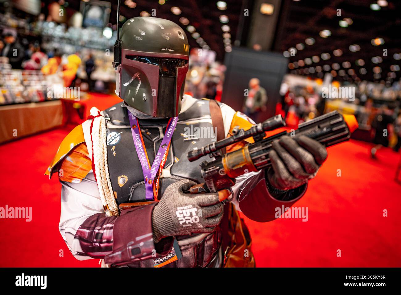 Februar 2020, Chicago, Illinois, USA: Boba Fett Cosplayer auf der C2E2 (Foto: © Chris Riha/ZUMA Wire) Stockfoto