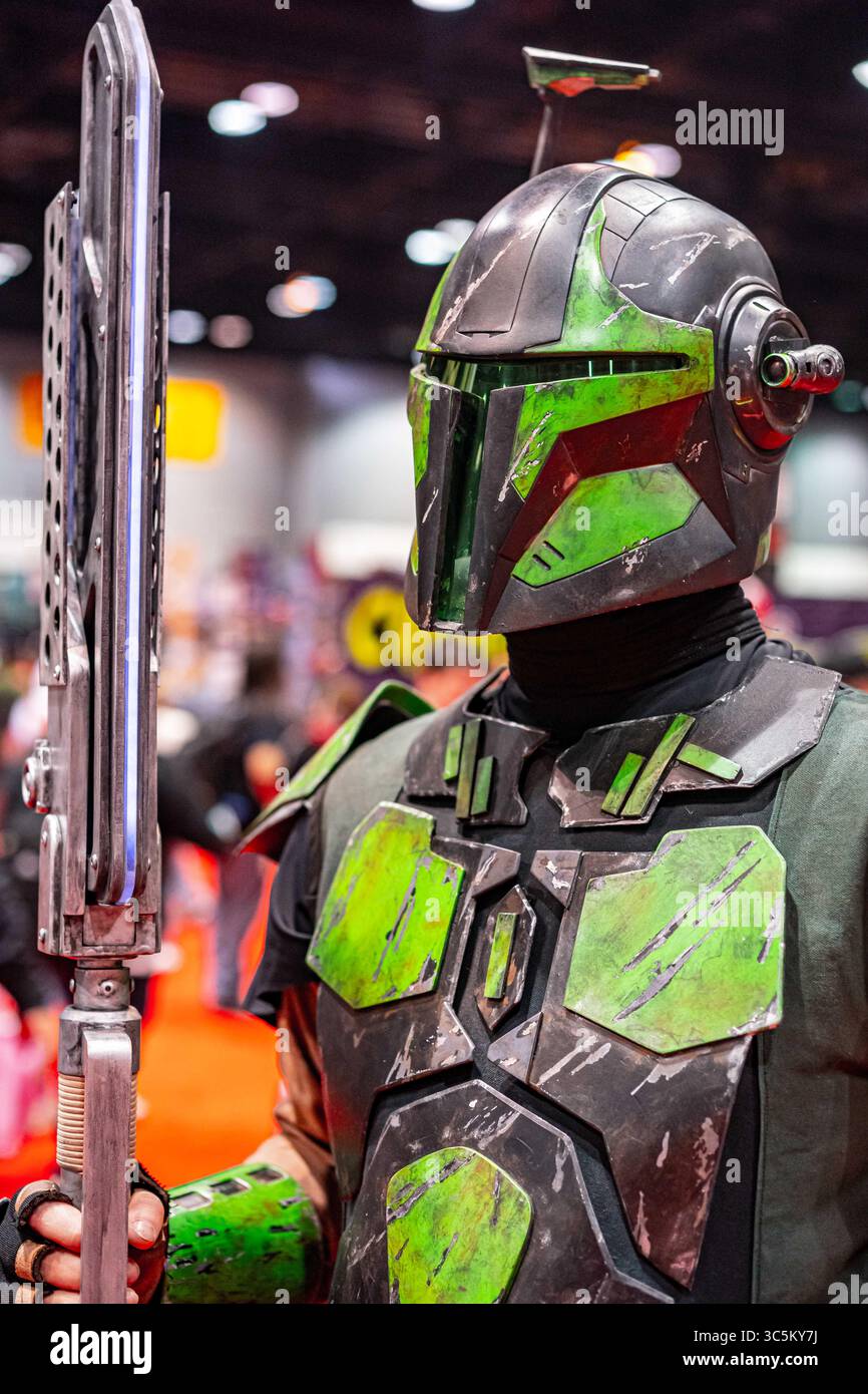 März 2020, Chicago, Illinois, USA: Mandalorian Cosplayer auf der C2E2 (Foto: © Chris Riha/ZUMA Wire) Stockfoto