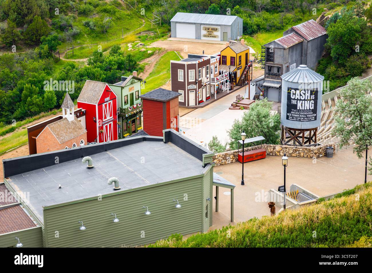 Medora, ND, USA - 17. Juli 2025: Medora Musical Dekorationen für das berühmte Stück Stockfoto