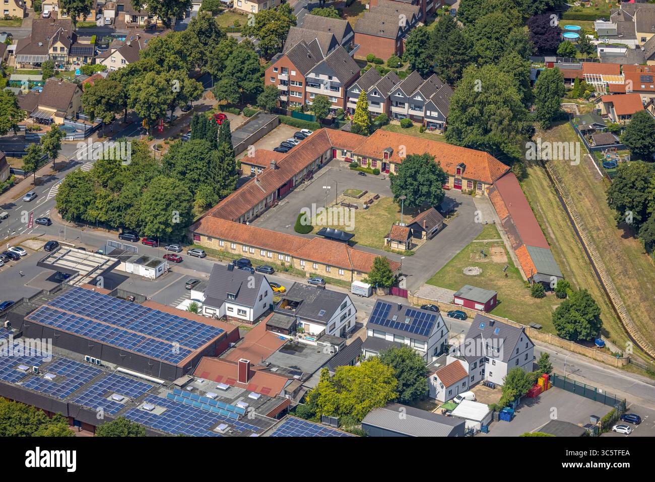 Luftbild, Alter Bauhof Herringen, Sehenswürdigkeiten, Stadtbezirk Herringen, Hamm, Ruhrgebiet, Nordrhein-Westfalen, Deutschland ACHTUNGxMINDESTHONORARx60xEURO *** Luftansicht, Alter Bauhof Herringen, Sight, Bezirk Herringen, Hamm, Ruhrgebiet, Nordrhein-Westfalen, Deutschland ACHTUNGxMINDESTHONORARx60xEURO Stockfoto