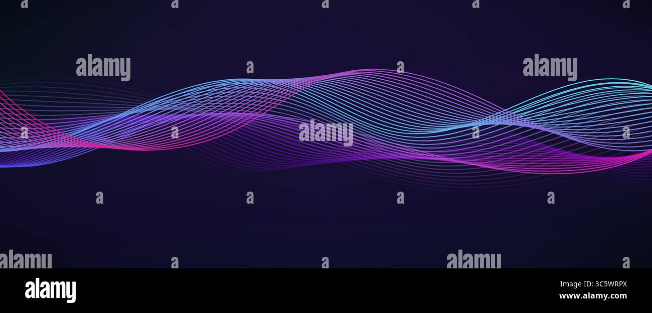 Soundwave abstrakter Musikhintergrund. Grafisches Schallwellen- oder Equalizer-Konzept. Stock Vektor
