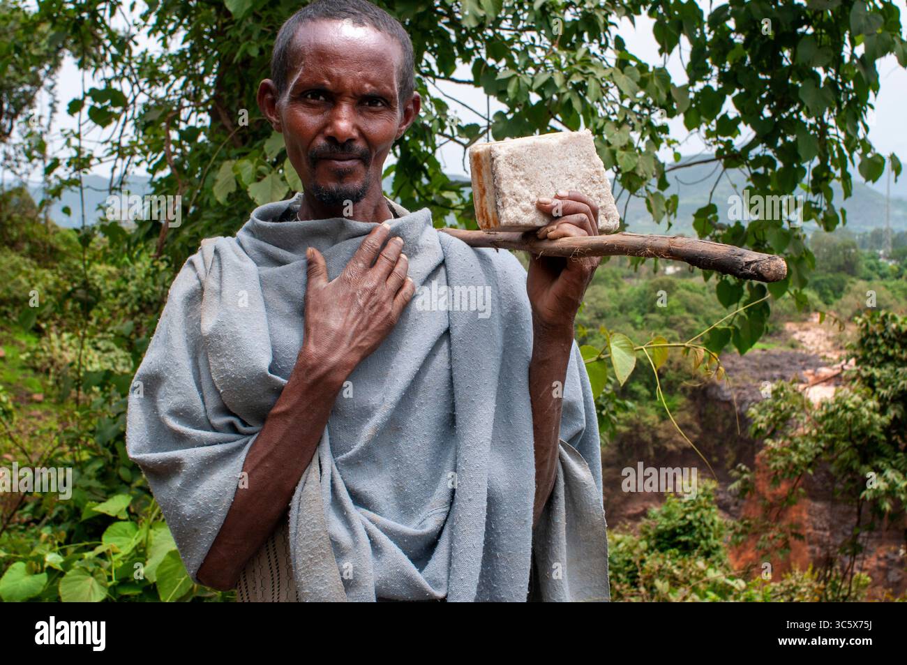 17. Juli 2012, Äthiopien: Tis Issat Oder Tissisat. Die Blue Nil Falls sind ein Wasserfall am Blue Nil in Äthiopien. Es ist auf Amharisch als Tis Abay bekannt, was „großer Rauch“ bedeutet. Er liegt am oberen Flusslauf, etwa 30 km flussabwärts von Bahir dar und dem Tana-See. (Kreditbild: © Sergi Reboredo/ZUMA Wire) Stockfoto