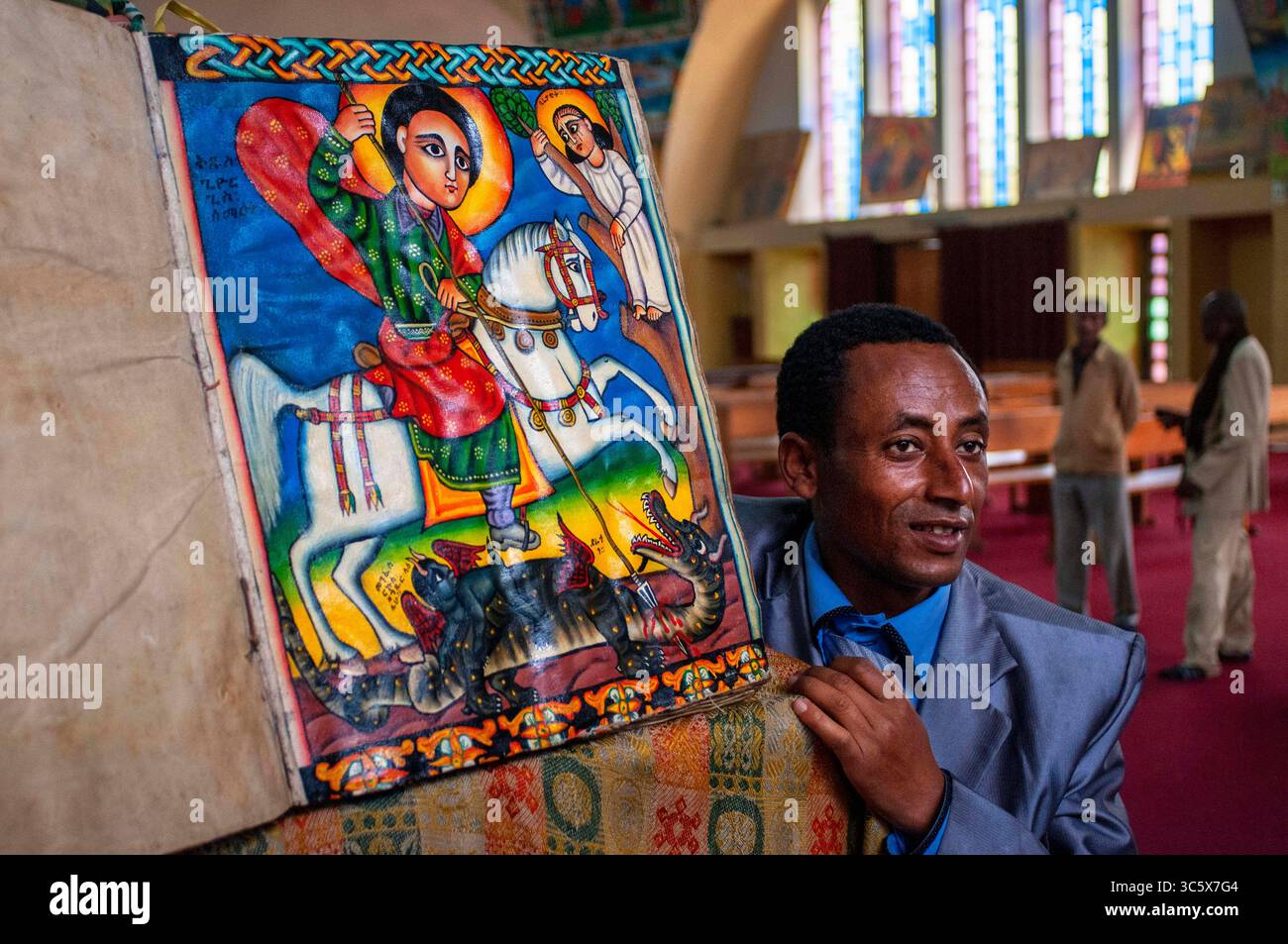 22. Juli 2012, Äthiopien: Antike Bibel in amharischer Sprache in der Kirche unserer Lieben Frau Maria von Zion in Aksum, Äthiopien (Credit Image: © Sergi ReboredoZUMA Wire) Stockfoto