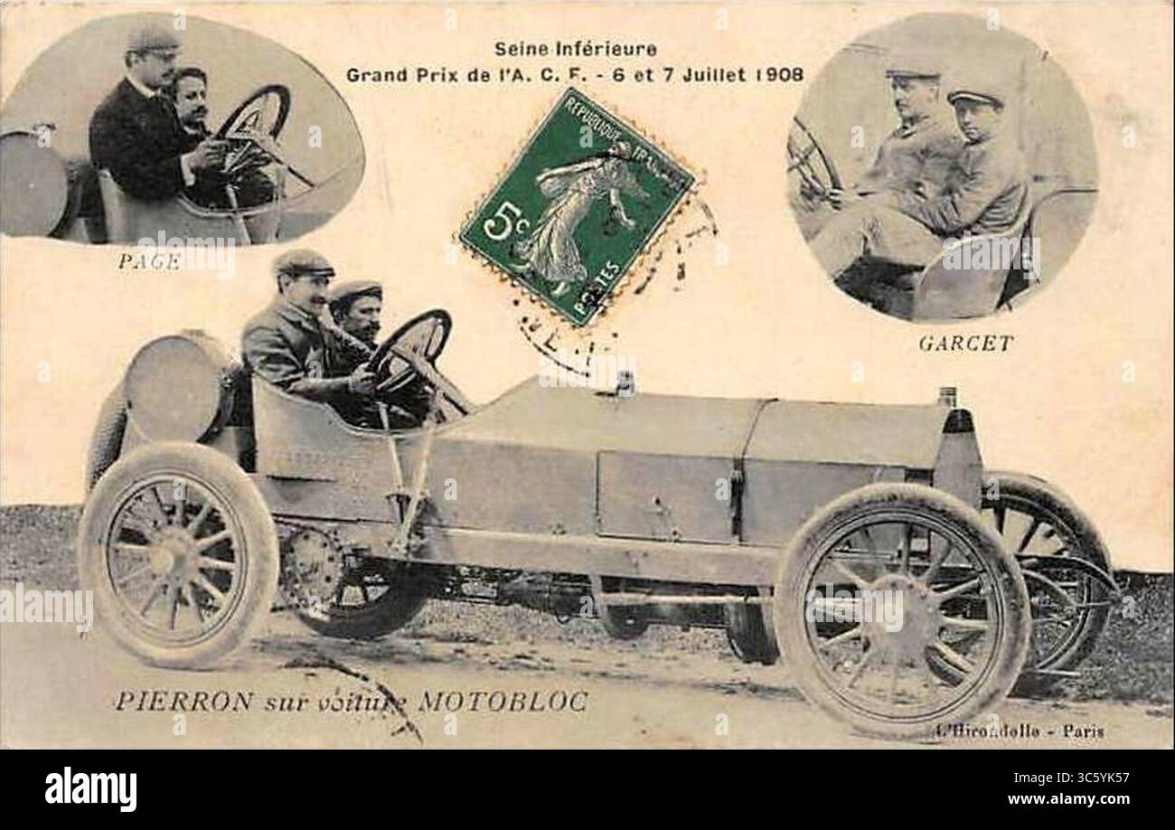 Motobloc Grand prix de la ACF 1908 1. Stockfoto