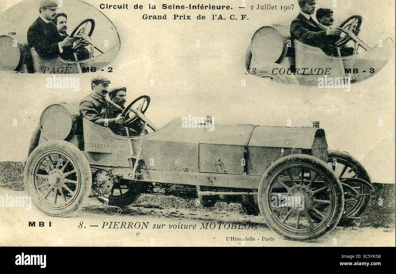 Motobloc Grand prix de la ACF 1907 1. Stockfoto