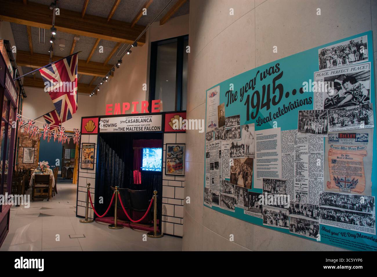 Das Jahr war 1945, eine Festszene von VE Day Memories Stockfoto