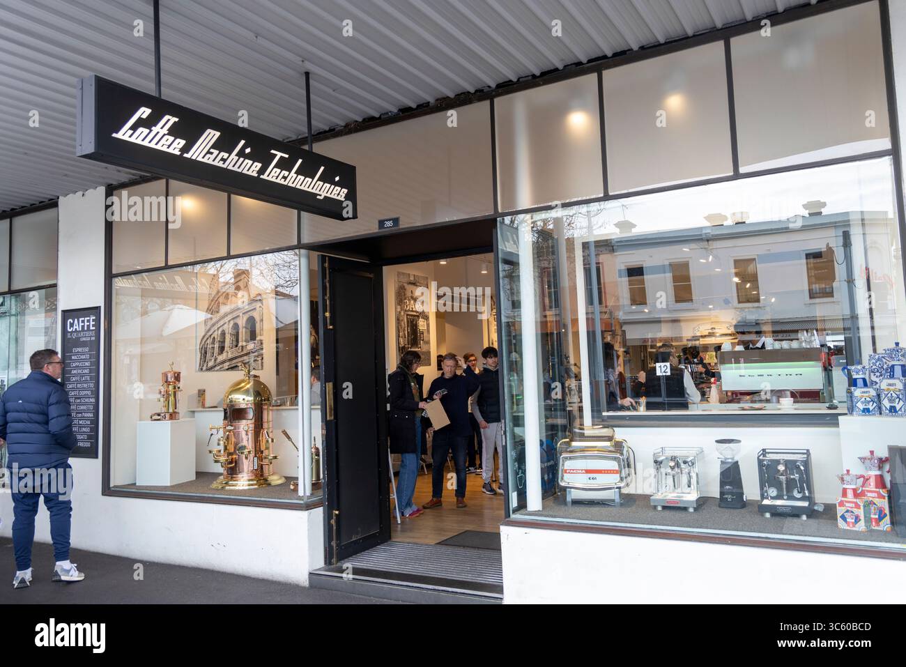 Carlton, Melbourne, Australien, Coffee Machine Technologies Espresso-Maschine-Händler für private und gewerbliche Kaffeemaschinen, Australien Stockfoto