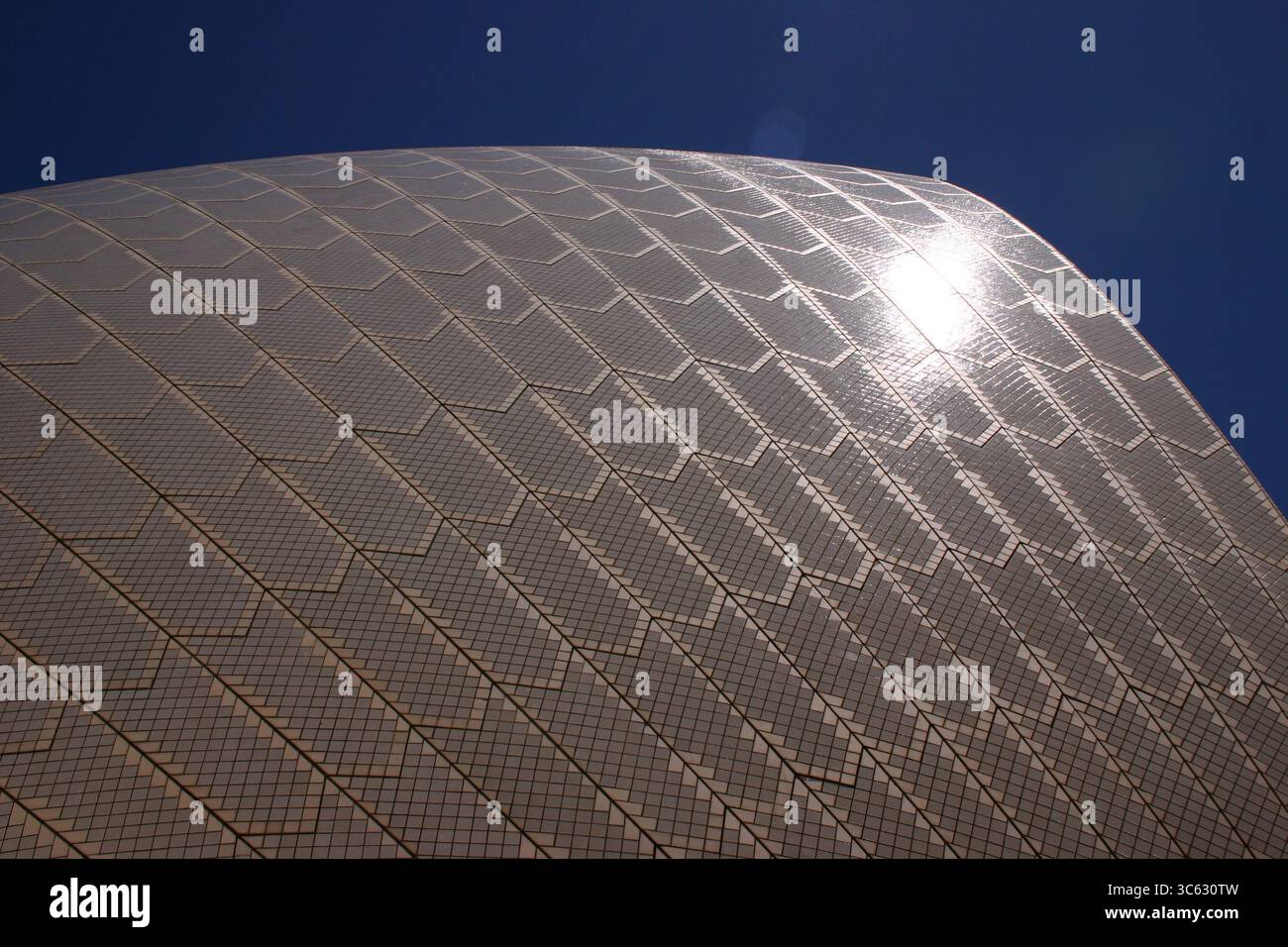 Interessante Winkel der Segel des Opernhauses von sydney Stockfoto