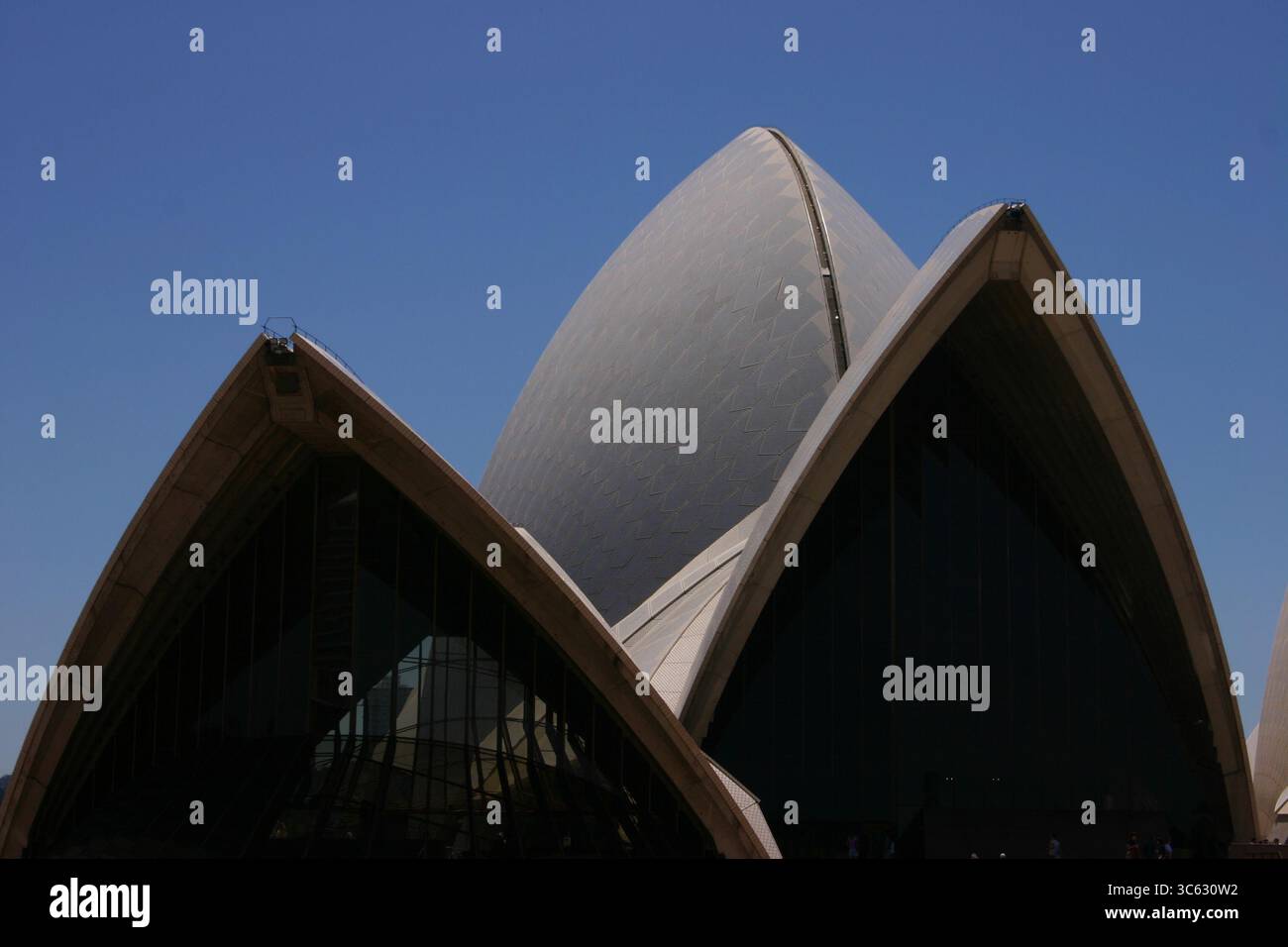 Interessante Winkel der Segel des Opernhauses von sydney Stockfoto