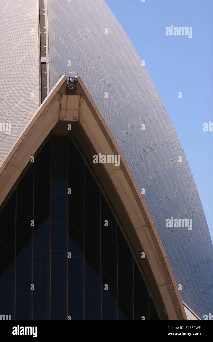 Interessante Winkel der Segel des Opernhauses von sydney Stockfoto