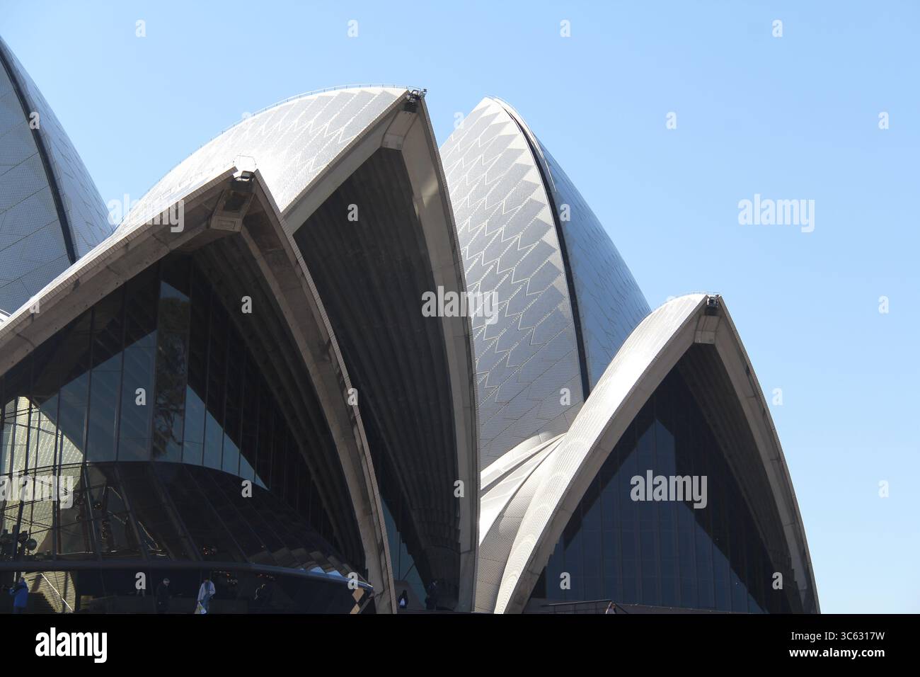 Interessante Winkel der Segel des Opernhauses von sydney Stockfoto