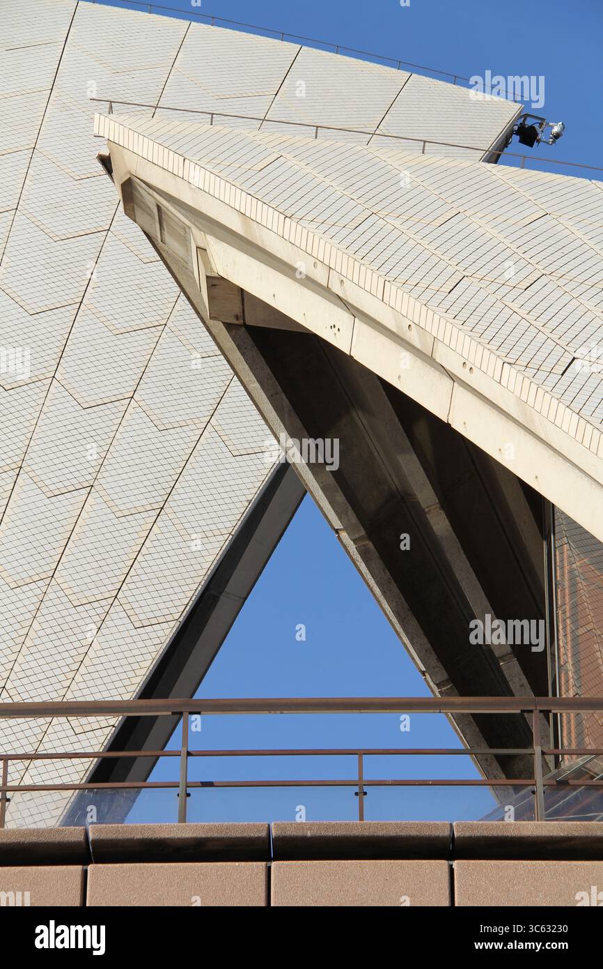 Interessante Winkel der Segel des Opernhauses von sydney Stockfoto
