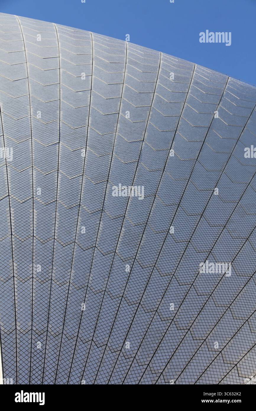 Interessante Winkel der Segel des Opernhauses von sydney Stockfoto