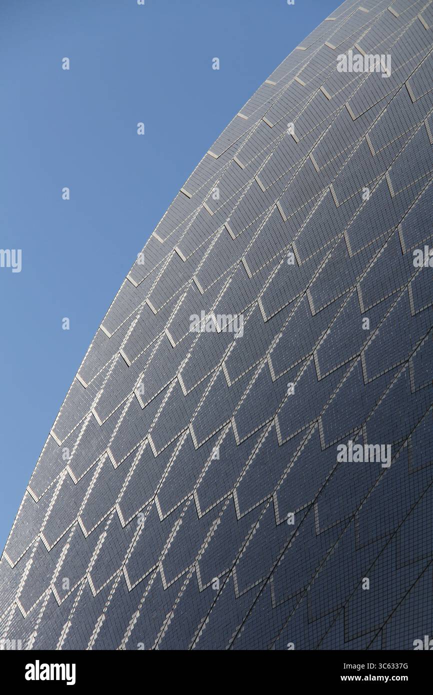 Interessante Winkel der Segel des Opernhauses von sydney Stockfoto