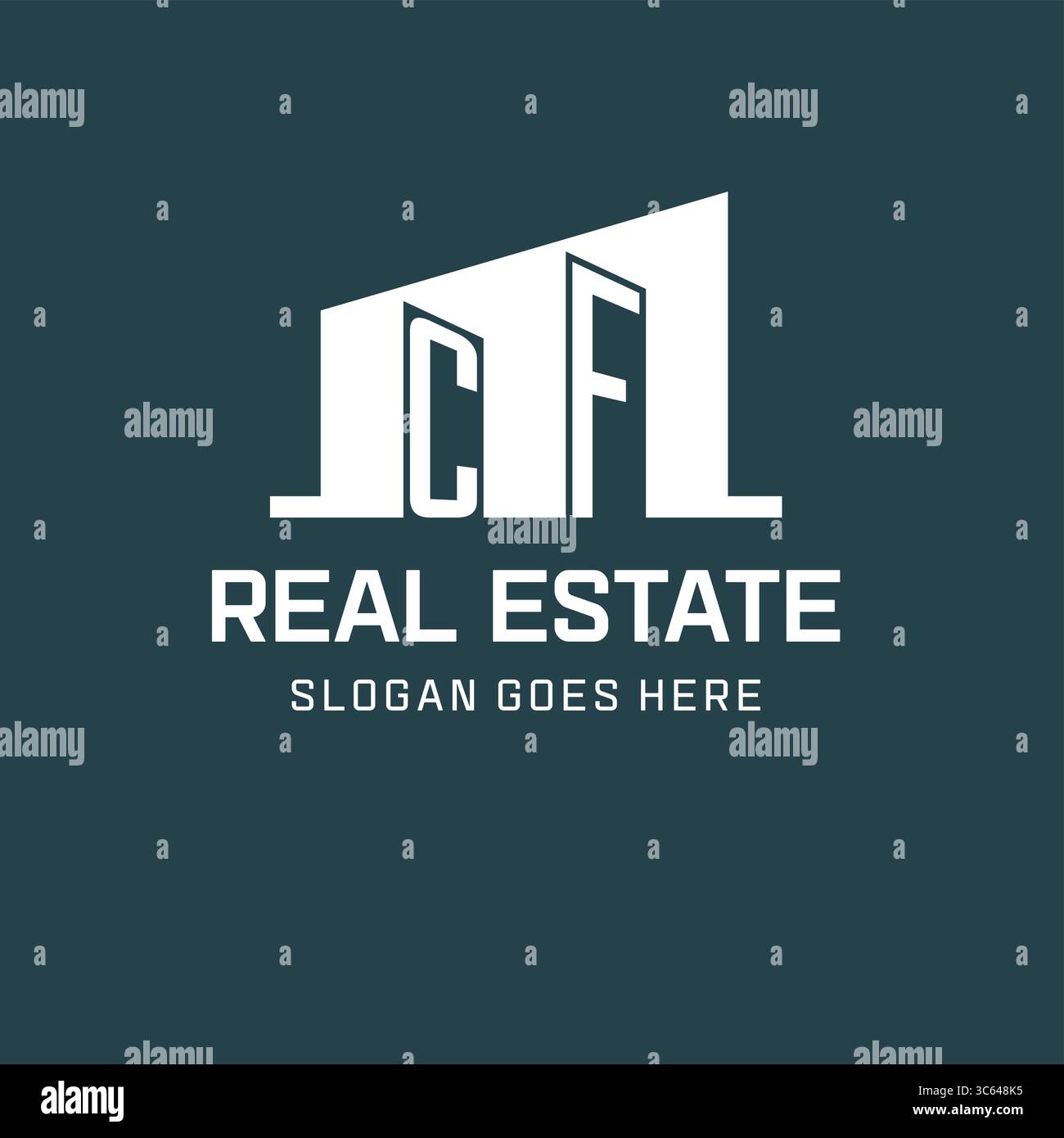 Ursprüngliches CF-Logo für Immobilien mit einfacher Design-Icon-Vektorgrafik Stock Vektor