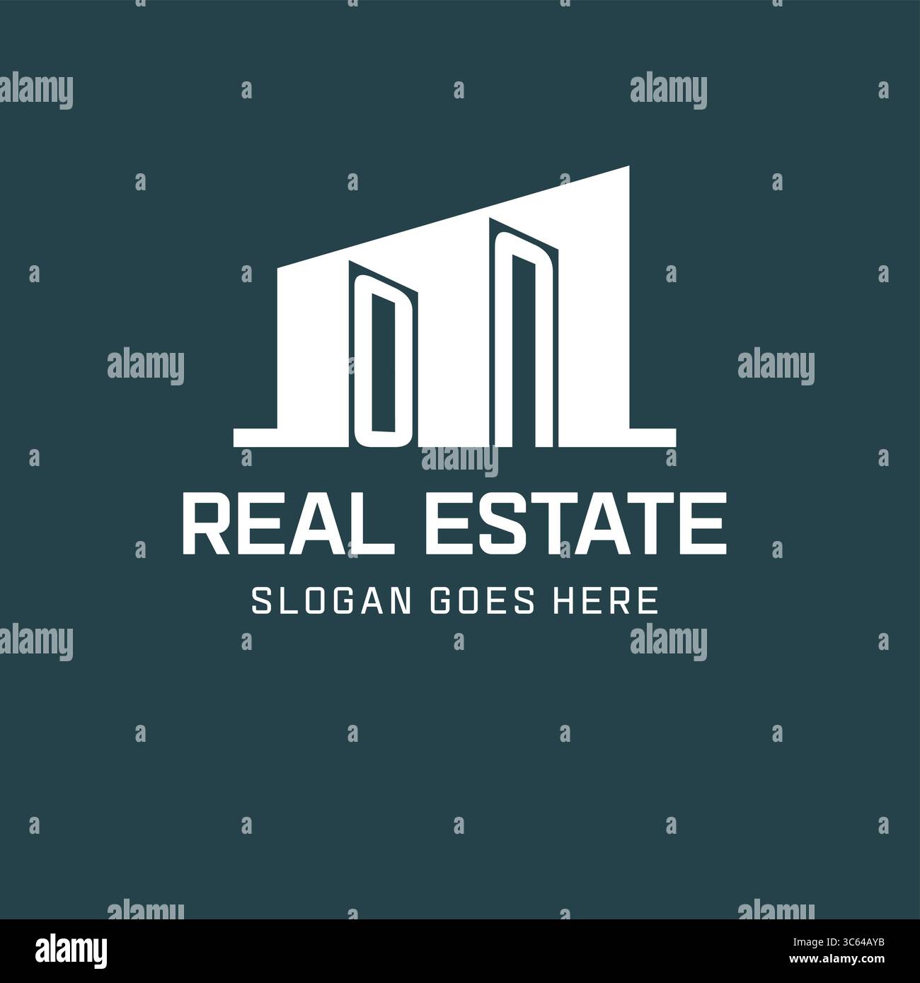 Initial AUF Logo für Immobilien mit einfacher Gebäudesymbol Design Ideen Vektorgrafik Stock Vektor