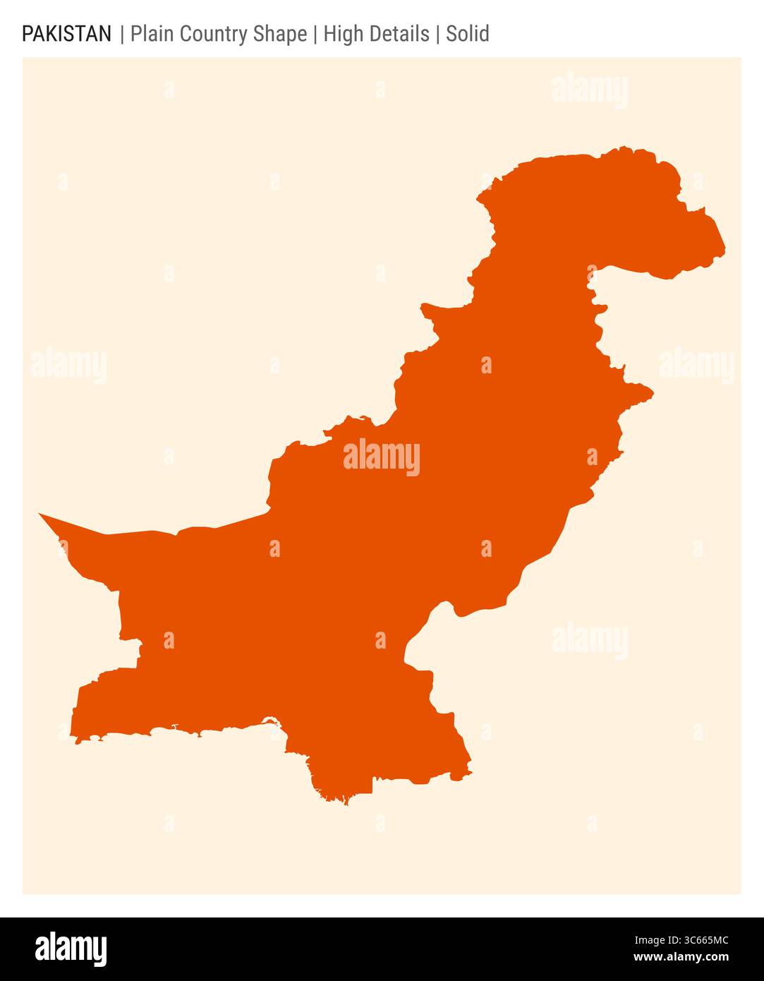 Pakistan einfache Landkarte. Hohe Details. Solide Ausführung. Die Form Pakistans. Vektorabbildung. Stock Vektor