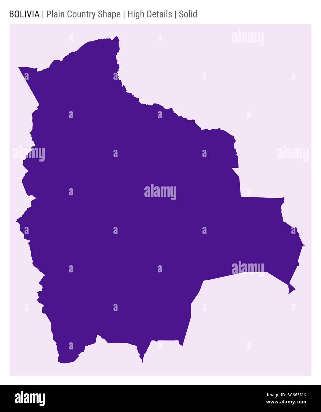 Bolivien einfache Landkarte. Hohe Details. Solide Ausführung. Die Form Boliviens. Vektorabbildung. Stock Vektor