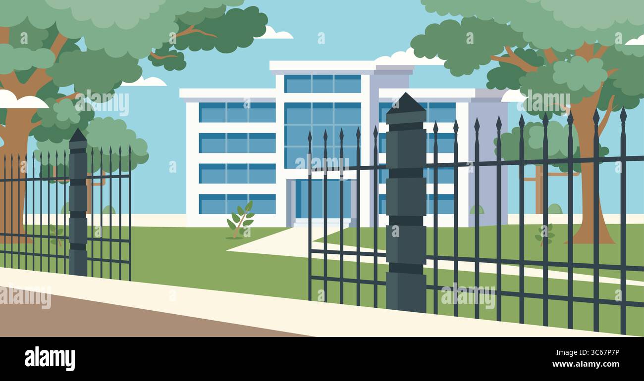 Regierungsgebäude. Bundesgebäude. Rathaus. Gerichtsgebäude. County House. Verwaltungsgebäude. Öffentlicher Platz. Botschaftsgebäude. Vor Gericht. Stock Vektor