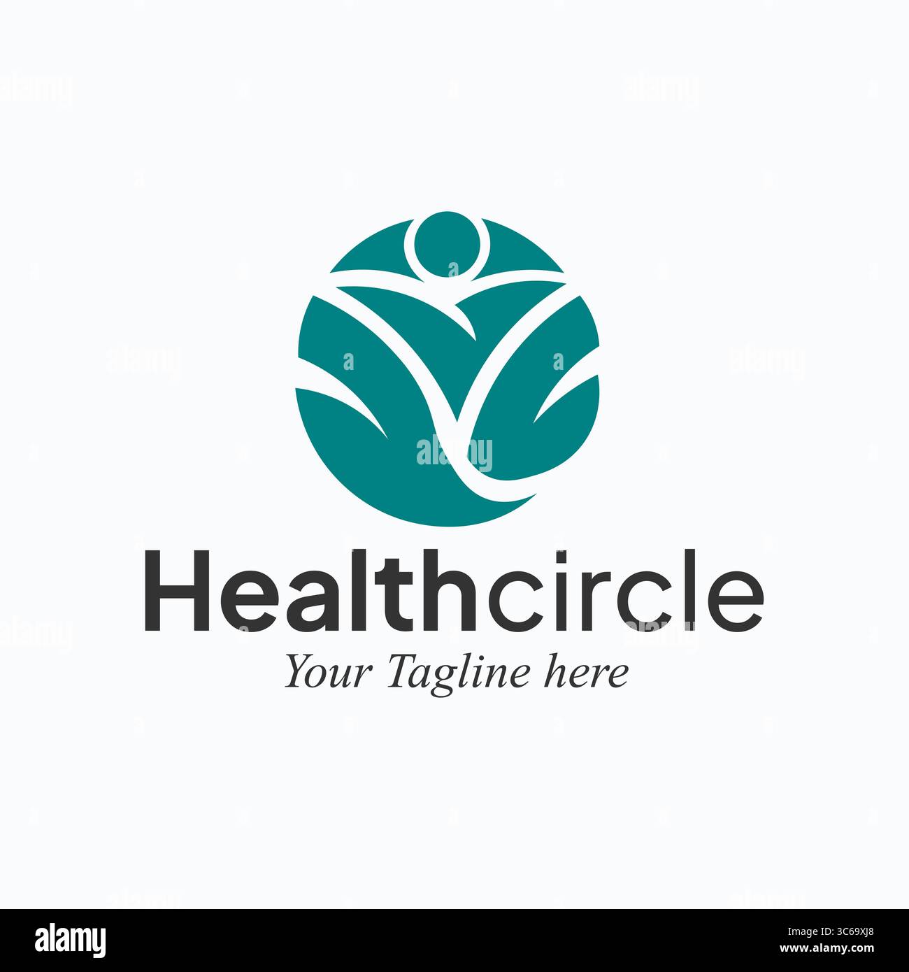 HealthCircle Logo-Vorlage – Design für medizinische, Wellness & Healthcare Branding Stock Vektor