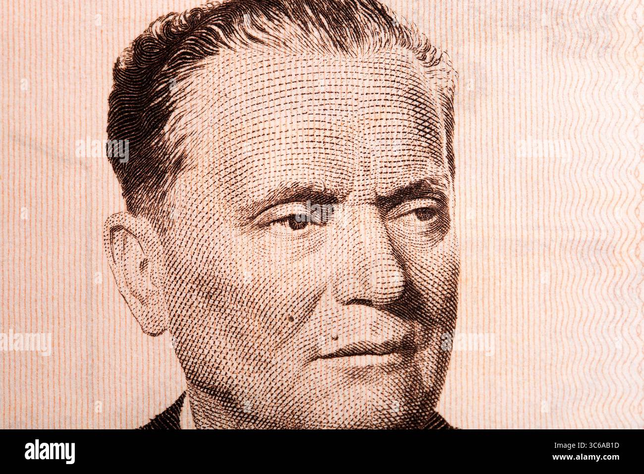 Josip Broz Tito ein Nahaufnahme-Porträt aus Guinean Bissau Money - Sylis Stockfoto