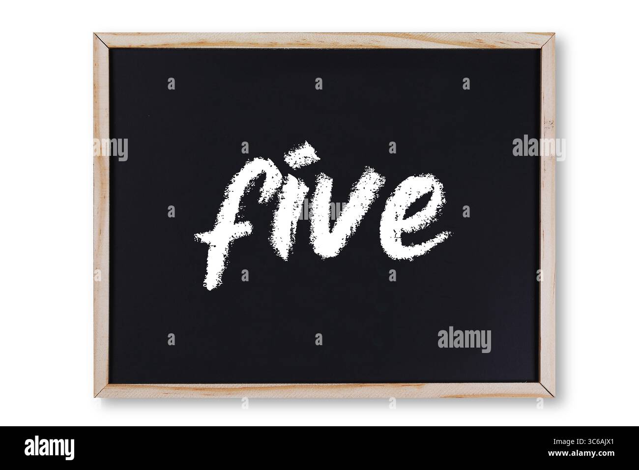 Fünf Worte in Kreide auf der Tafel Stockfoto