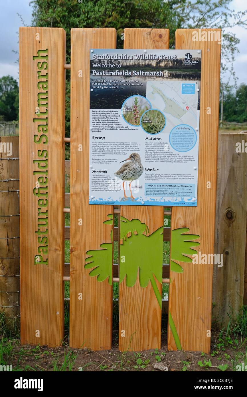 Pasturefields Saltmarsh, Hixon Stockfoto