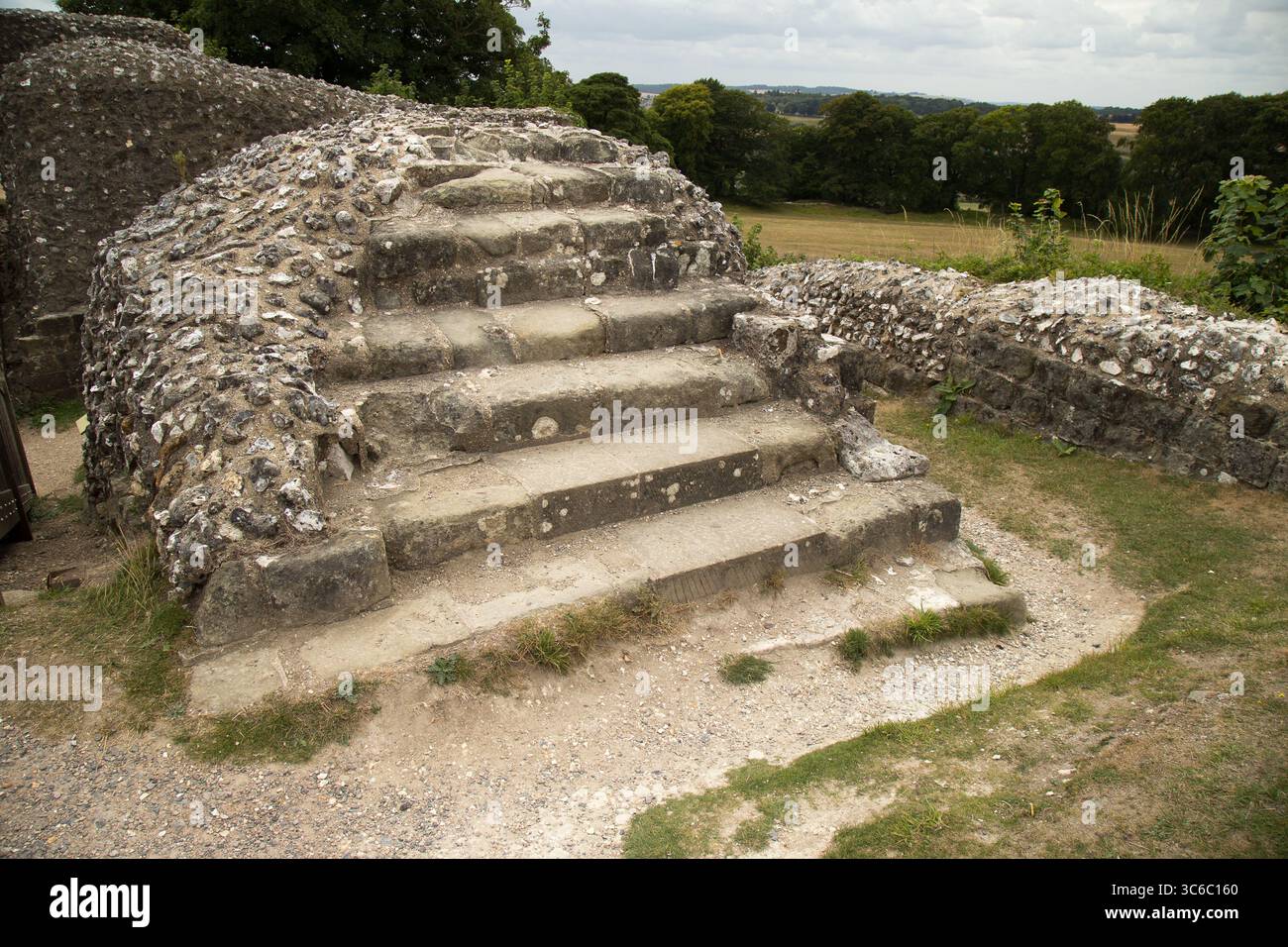 Alte Burg Sarum, früher bekannt als Seresberi Castle Stockfoto