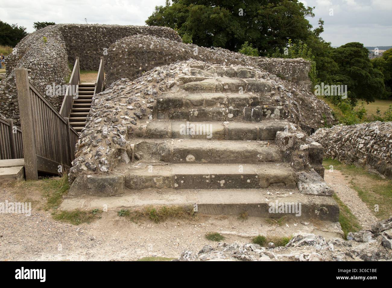 Alte Burg Sarum, früher bekannt als Seresberi Castle Stockfoto