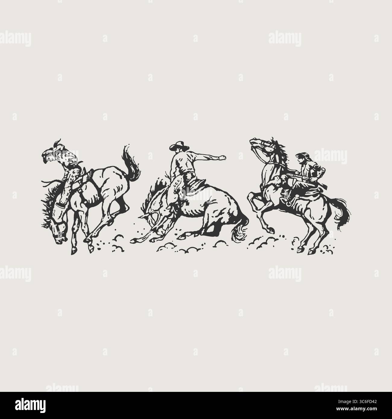 Wild West Cowboy Gang Stock Vektor
