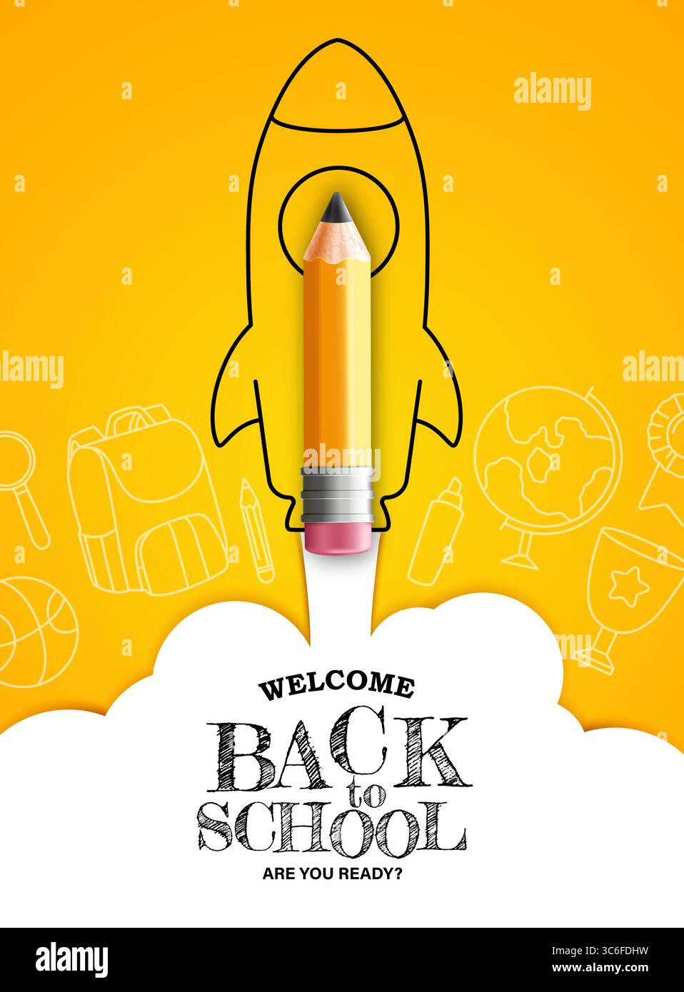 Back-to-School-Banner mit Realistic Stock Vektor