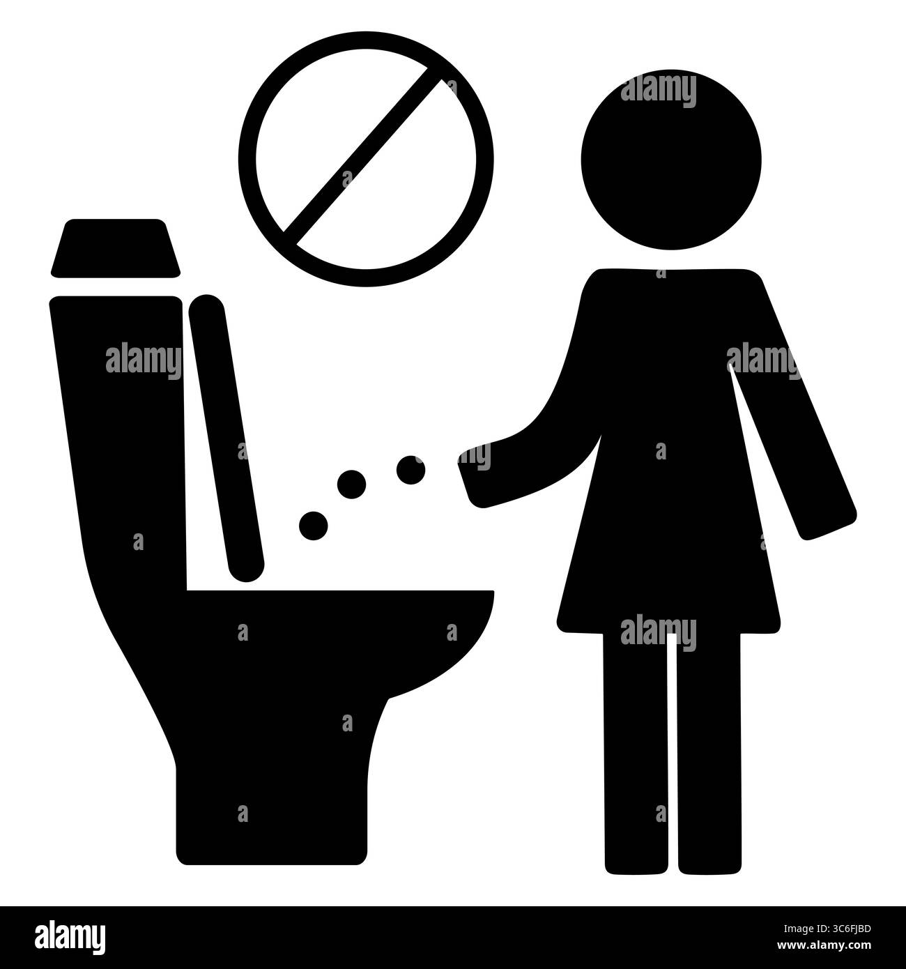 Symbolisches Toilettenzeichen mit männlicher Figur und Rauchverbot-Symbol Stock Vektor