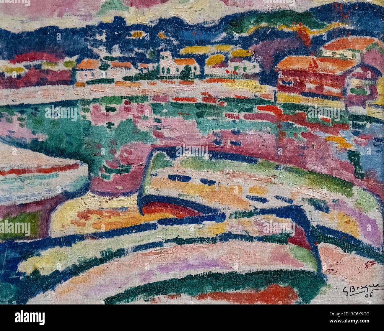 Gemälde namens Boats on the Beach at L'Estaque von Georges Braque im New York MET Art Museum Stockfoto