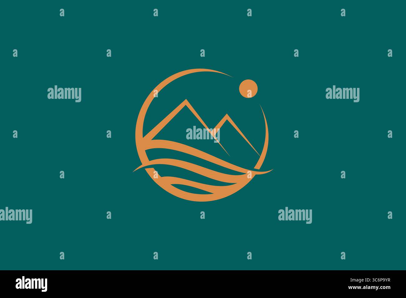 Pyramiden- oder Berg-Logo-Abzeichen Natur abstrakte Landschaft Konzept Stock Vektor